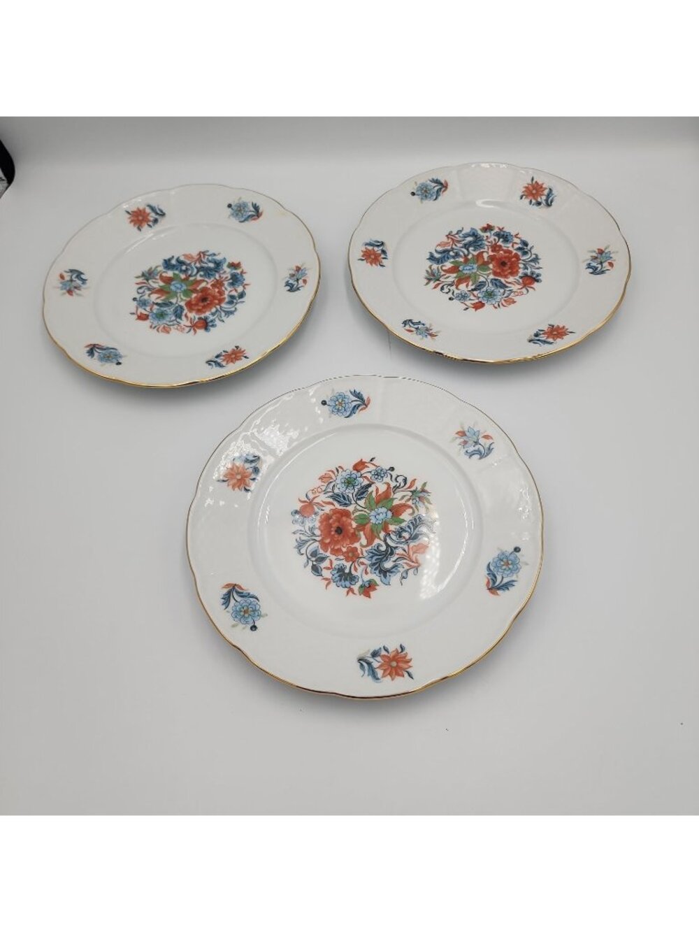 Vintage Europa Imar Salad Plates Set Of 3 7.5" Made In Czechoslovakia
